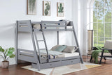 Trisha - Wood Twin Over Full Bunk Bed With Storage Drawers - Grey