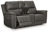 Bleckley - Anchor - Power Reclining Loveseat With Console / Adjustable Headrest