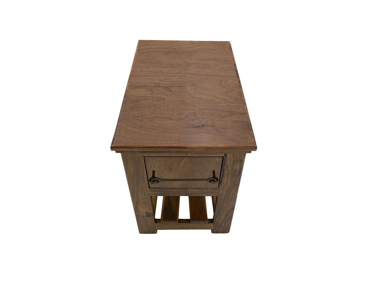 Walnut - 1 Drawer Chairside Table