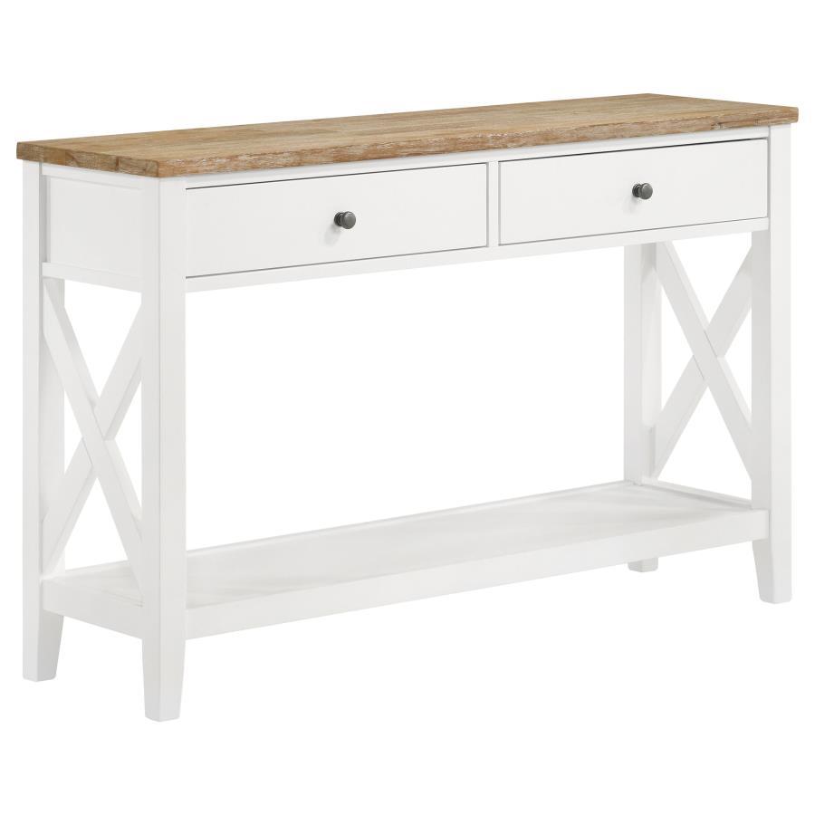 Hollis - 2-drawer Wood Entryway Console Table - Brown And White