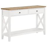 Hollis - 2-drawer Wood Entryway Console Table - Brown And White
