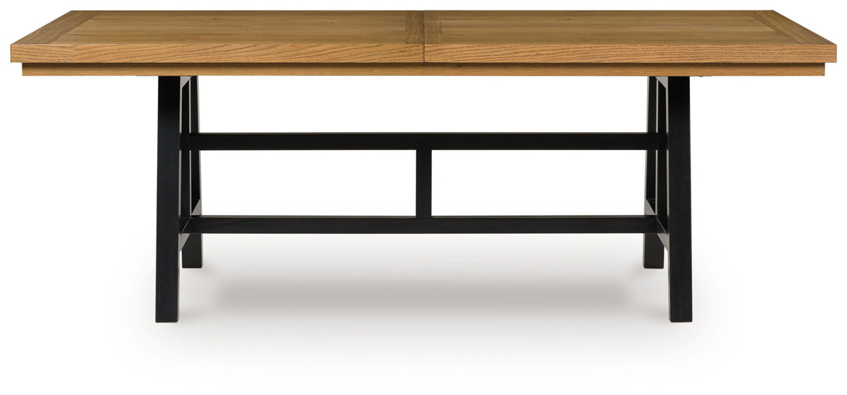 Galliden - Black / Brown - Rectangular Dining Room Extension Table
