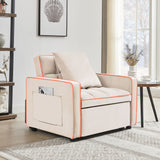 Modern Velvet 3 In 1 Sofa Bed Chair, Adjustable Recliner