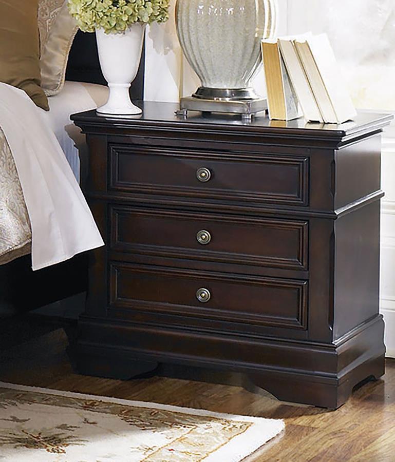 Cambridge - 3-Drawer Rectangular Nightstand - Cappuccino