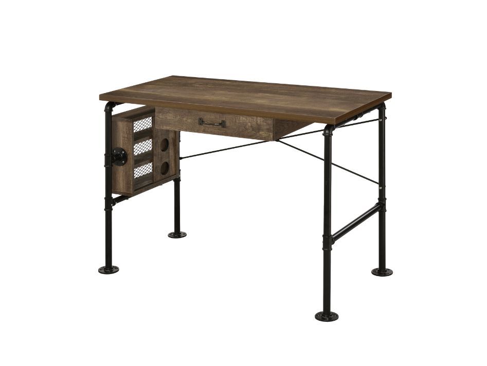 Endang - Writing Desk - Weathered Oak & Black Finish