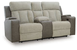 WhipLash - Sisal - Power Reclining Loveseat With Console / Adj Headrest