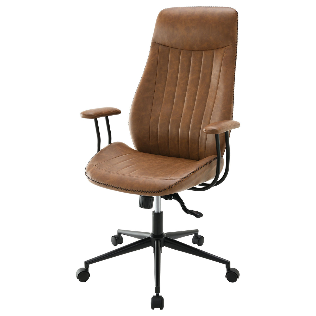 Ranger - Upholstered Adjustable Home Office Desk Chair- Brown