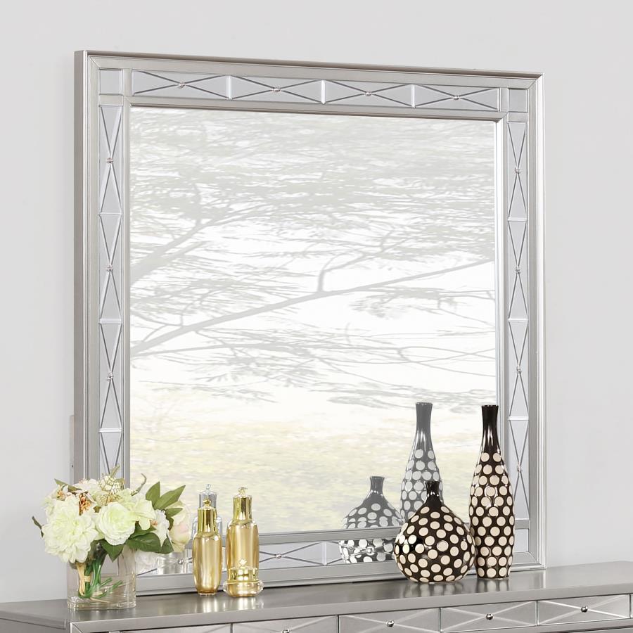 Leighton - Beveled Dresser Mirror - Metallic Mercury