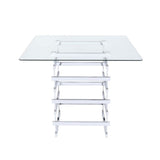 Nadie - Counter Height Table - Chrome & Clear Glass