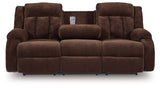 Free Wake - Chocolate - Reclining Power Sofa With Drop Down Table