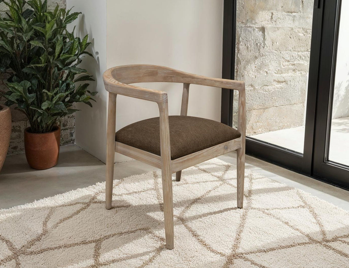 White Teak - Wooden Armchair - Ivory White