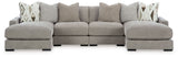 Aslan Court - Sectional With Ottoman Set