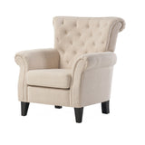 Springfield - Tufted Club Chair Stylish Upholstery - Light Beige