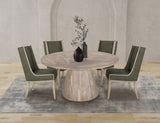 White Balam - Round Dining Table - Ivory White