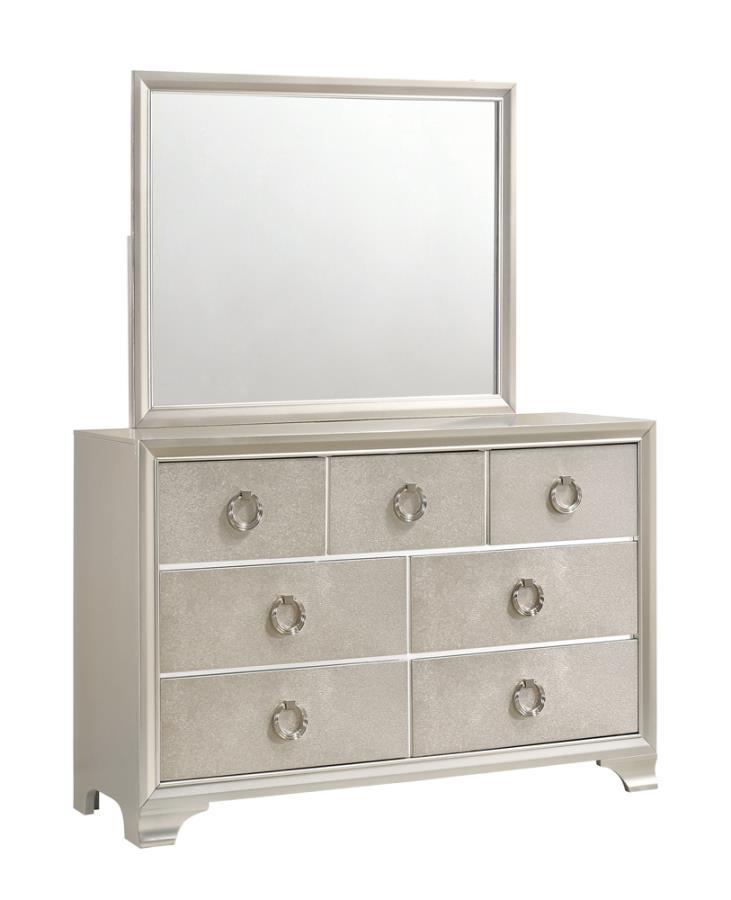 Salford - Rectangular Dresser Mirror - Metallic Sterling