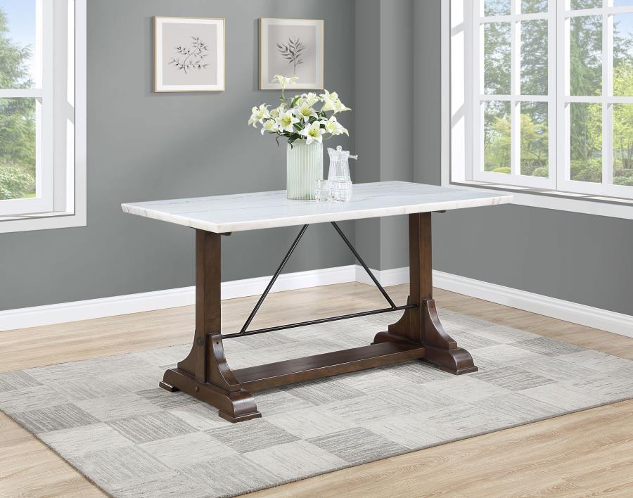 Aldrich - Marble Top Counter Height Dining Table - White