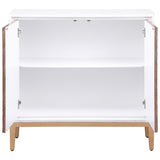Gretchen - 2 Door Wood Fluted Parquet Cabinet - White And Brown