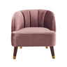 Elegant Upholstered Barrel Accent Chair With Wooden Legs