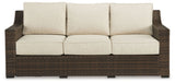 Wellingtons Peak - Beige / Dark Brown - Sofa With Cushion
