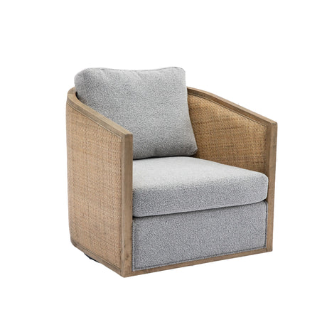 Barrel, Comfy Round Accent Sofa Chair With 360 Degree Swivel, Leisure Arm
