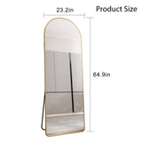 Modern Aluminum Alloy Metal Frame Arched Floor Mirror