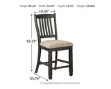 Tyler Creek - Black / Grayish Brown - Upholstered Barstool (Set of 2)