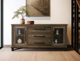 Loft Brown - Buffet With 3 Drawer / 2 Doors - Two Tone Gray / Brown