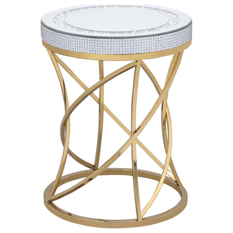 Elise - Round Mirror Top Coffee Table Set
