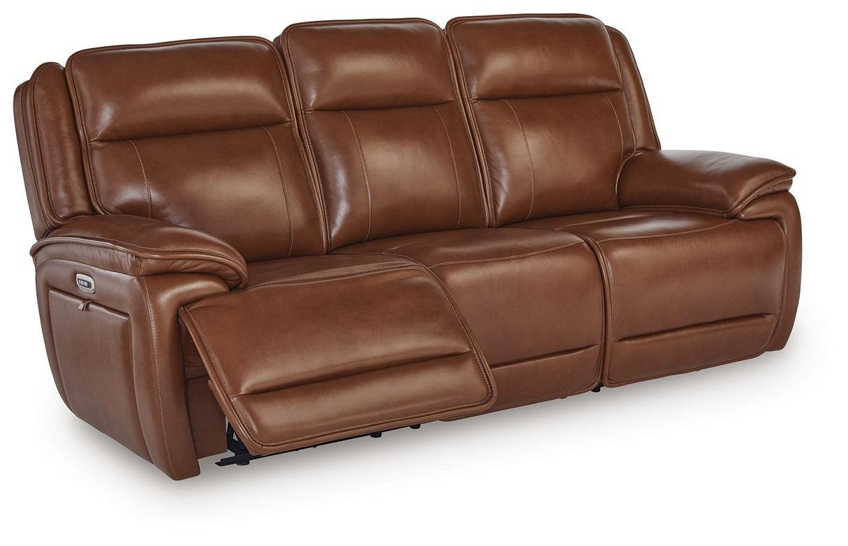 Healy Pier - Chocolate - Power Reclining Sofa / Adj Headrest