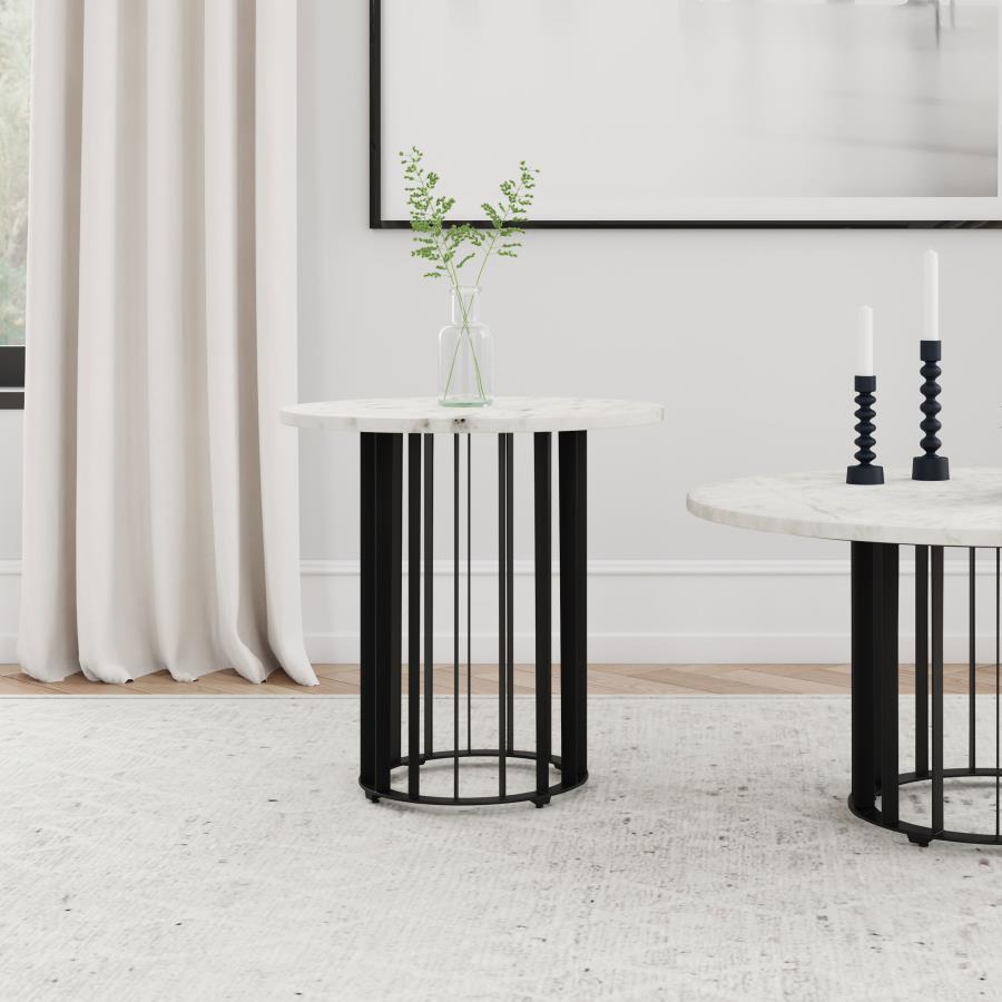Haven - Round Genuine White Marble Top Table