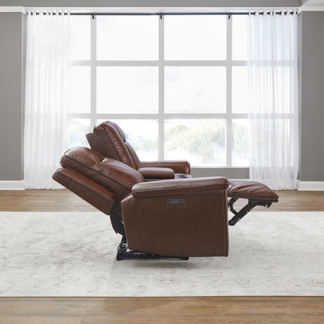 Avery - Loveseat with Console P2 - Cognac