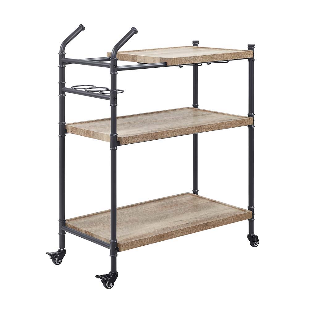 Brantley - Serving Cart - Oak & Sandy Black Finish