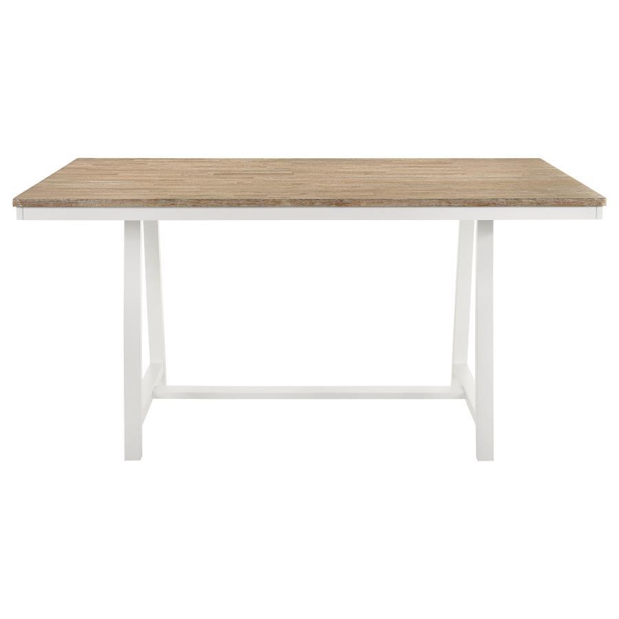 Hollis - Rectangular Counter Height Dining Table - Brown And White