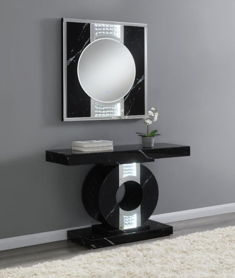 Carter - Square LED Light Wall Mirror - Black