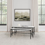 Ebby - 2 Piece Genuine Marble Top Nesting Coffee Tables - White