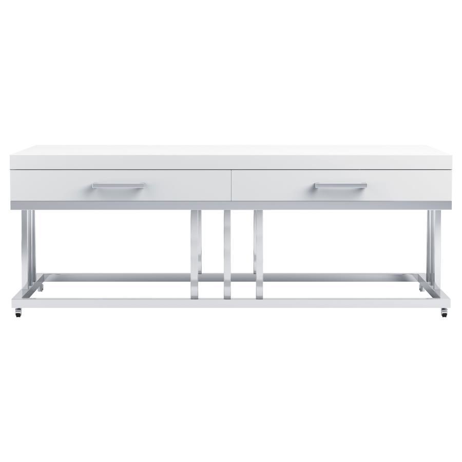 Dalya - 2-Drawer Rectangular Coffee Table - White High Gloss