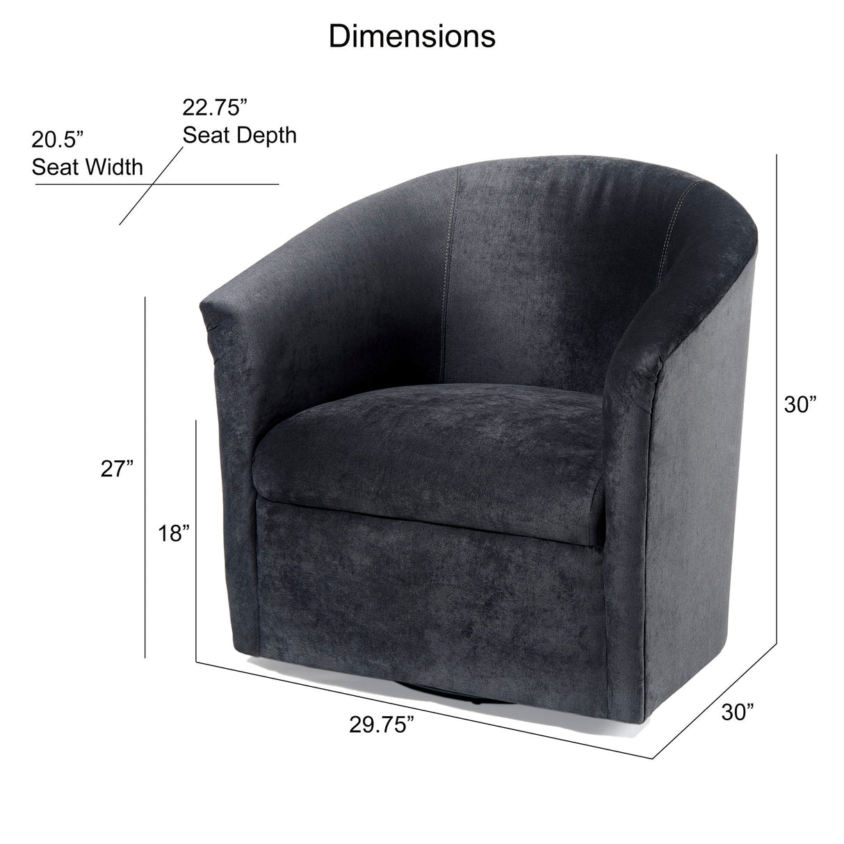 Eden - Swivel Chair With Microfiber Upholstery And Hardwood Frame
