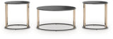 Hannerly - Black / Gold Finish - Occasional Table Set (Set of 3)