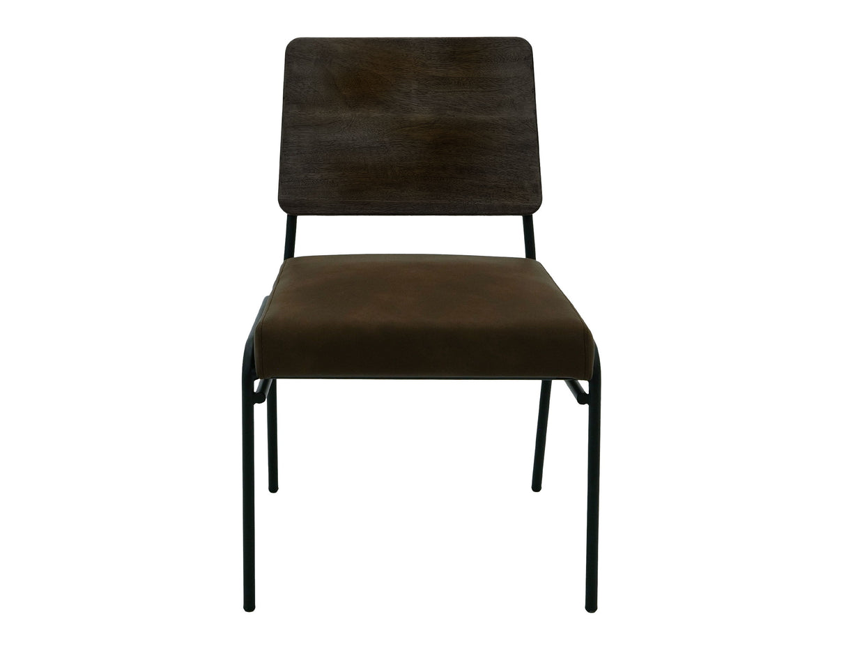 Black Balam - Upholstered Seat & Metal Base Chair (Set of 2) - Oil Black