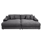 Hilde - Double Chaise With 2 Pillows - Dark Gray