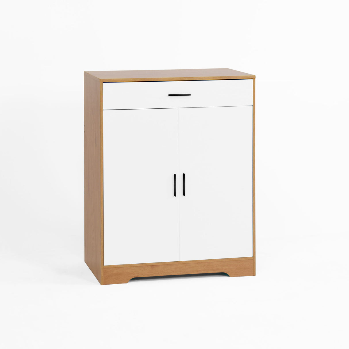 Freestanding Wooden Shoe Cabinet, 4 Tier Organizer With Drawer