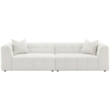 Everly - Boucle Upholstered Extra Long Sofa - White