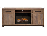 Natural Parota - 70" Electric Fireplace - Dark Brown