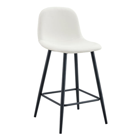 Modern Black Pu Bar Chair Rounded Backrest (Set of 2)