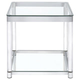 Anne - End Table With Lower Shelf - Chrome And Clear