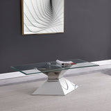 Jenny - Glass Top Stainless Steel Coffee Table - Chrome
