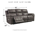 Erlangen - Dark Gray - PWR REC Sofa with ADJ Headrest