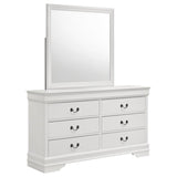 Louis Philippe - 6-Drawer Dresser And Mirror - White