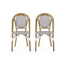 Outdoor Rattan And Aluminum French Bistro Chair Set