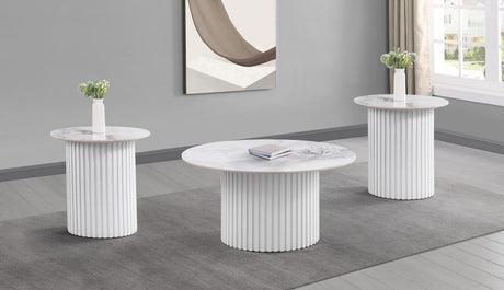 Rowena - Faux Marble Coffee Table Set